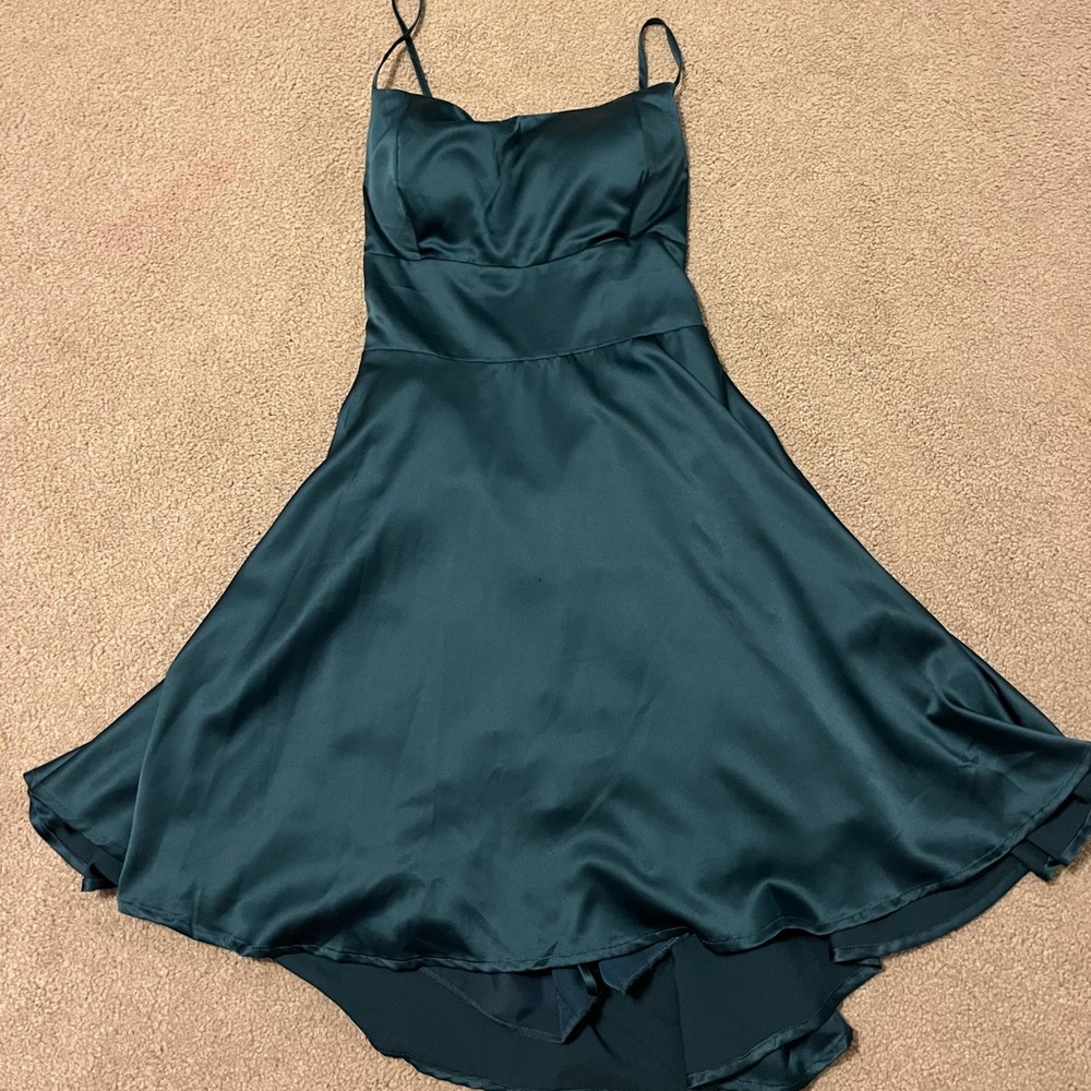 Altar'd State Green Satin Dress